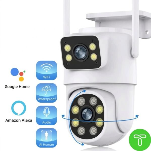 4K 8MP Tuya Dual-Lens AI PTZ Security Camera