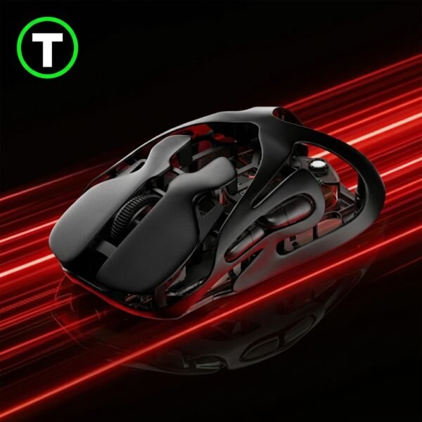 Angry Miao Infinity Gaming Wireless Mouse Metal Ultralight Hollow Hot-Swappable PAW3950 Dual 8K Wired Tri-Mode
