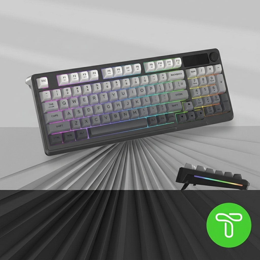 Gemini_Generated_Image_gsvbtfgsvbtfgsvb M96 Wireless Membrane Gaming Keyboard with LCD Screen & Media Knob - Image 1