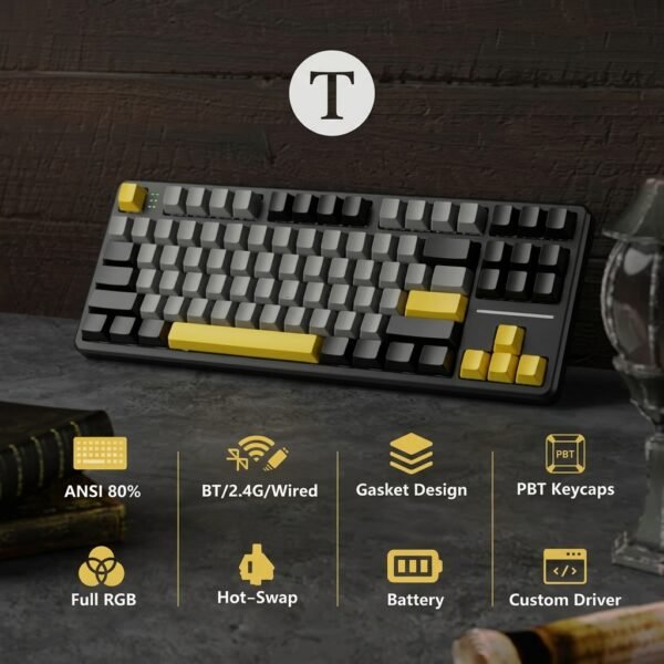 ATTACK SHARK X87 Tri-Mode Hot-Swappable Mechanical Keyboard
