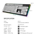 HEXGEARS GK735-B Kailh BOX Switch Mechanical Keyboard Electroplating Keycaps RGB SizeLight Mechanical Gaming Keyboard - Image 5