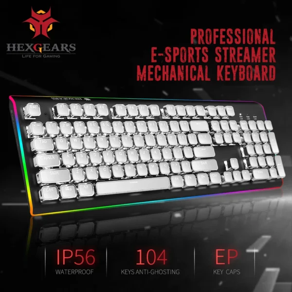 HEXGEARS GK735-B Kailh BOX Switch Mechanical Keyboard Electroplating Keycaps RGB SizeLight Mechanical Gaming Keyboard