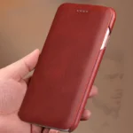 Luxury Genuine Leather iPhone Flip Case