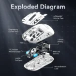 ATTACK SHARK X6 26K DPI Tri-Mode Wireless Gaming Mouse - Image 4