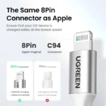 UGREEN MFi USB-C to Lightning Fast Charging Cable - Image 3