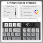 M96 Wireless Membrane Gaming Keyboard with LCD Screen & Media Knob - Image 3