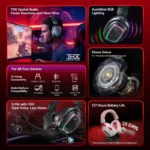QCY Heroad GT2 H5GMA Tri-Mode RGB Gaming Headset - Image 2