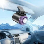 2026 Clip-On Car Cooling Fan with LED Display & 360° Rotation