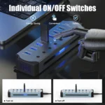 10-in-1 Powered USB 3.0 Hub with RGB - Image 7
