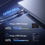 Baseus 140W Dual USB-C Fast Charging Cable - Image 2