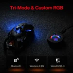 Angry Miao Infinity Gaming Wireless Mouse Metal Ultralight Hollow Hot-Swappable PAW3950 Dual 8K Wired Tri-Mode - Image 5