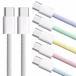 Usb C to Type C Fast Charging PD 60W Mobile Phone Date Cable For Iphone15 Android Samsung Huawei Type C Braided Charger Cable