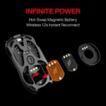 Angry Miao Infinity Gaming Wireless Mouse Metal Ultralight Hollow Hot-Swappable PAW3950 Dual 8K Wired Tri-Mode - Image 3