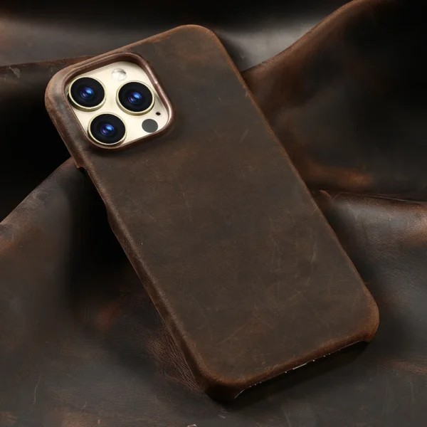 LANGSIDI Cowhide Leather iPhone Case