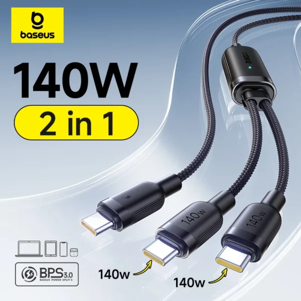 Baseus 140W Dual USB-C Fast Charging Cable