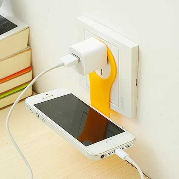 Foldable Wall-Mounted Storage Rack for Mobile Phone, Charger Adapter and Cable, Universal Socket Holder