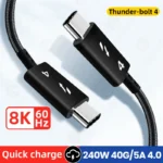 Thunderbolt 4 USB-C 40Gbps 240W Fast Charging Cable
